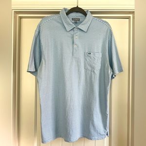 Men’s Fish Hippie Blue Stripped Polo XL